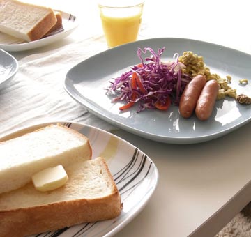 ディナープレートで適当モーニング